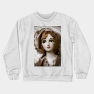 Old Doll On Letter Crewneck Sweatshirt